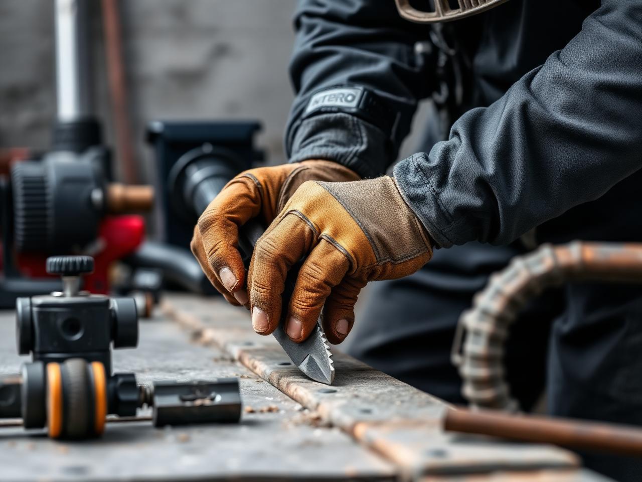 Tradesman performing on-site property maintenance